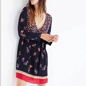 Sezane floral prints boho mini shift dress